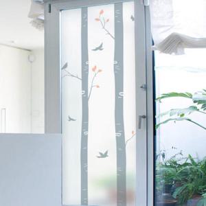 아트박스/꾸밈 ij438_m-무점착유리시트_새와자작나무숲_유리문시