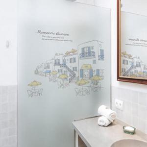 아트박스/꾸밈 ij427_m-무점착유리시트_행복한노천카페_유리문시