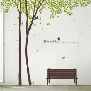 아트박스/꾸밈 ph270-벤치가있는자작나무숲_그래픽스티커