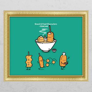 아트박스/꾸밈 id441-음식캐릭터(어묵)_창문그림액자