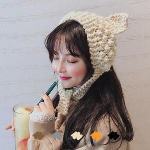 아트박스/이룸 고양이 뜨개귀마개 여자 니트귀도리 5color