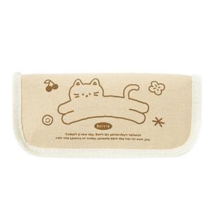 아트박스 고양이 멀티파우치 필통 베이지