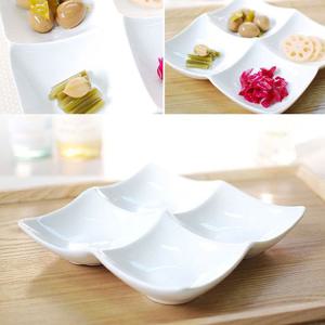 아트웨어 도자기 나눔접시 4구 화이트 20cm