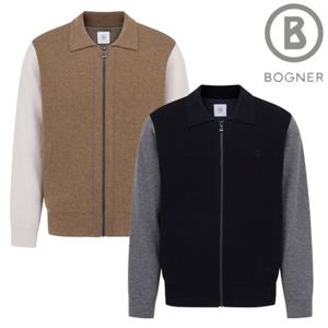 [보그너골프]양말증정남성 소매배색 방풍 니트집업 01-243-136-01