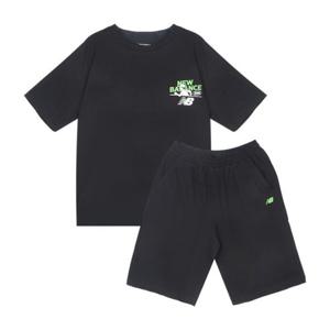 M 뉴발란스키즈트레이닝세트 PQC NK9YFB204U-19 싱글 다이마루 반팔셋업