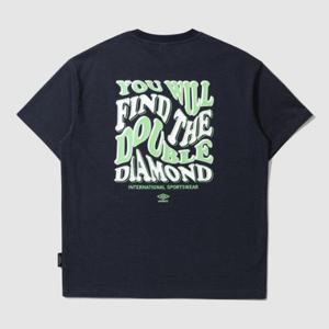 엄브로반팔티 JQS UP321CRS71-NVY 아이스코튼 쿨링 웨이브 레터링 그래픽 반팔 티셔츠 / NAVY