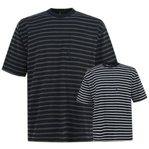 엣지애 남성 여름용 라운드 단가라 박스핏 면 티셔츠 MCTM5NAD5458