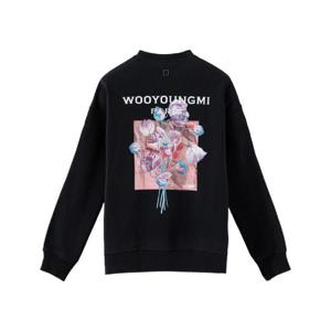 우영미 3D 플라워 백로고 스웨트셔츠 네이비   24FW W243TS25722N
