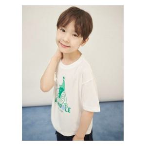 [빈폴키즈]그래픽 반팔 티셔츠  화이트 (BI5742U011)