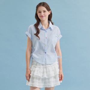 FOCUS  롤업 스트링 줄지 리본 블라우스 PBBF5M1BL5761