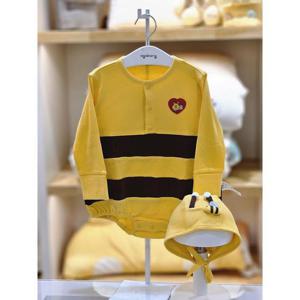 아가방 세이브존02 옐로우 스트라이프 바디수트 모자 03s517502