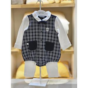 아가방 세이브존02 네이비체크바디수트상하(타이) 02s527905