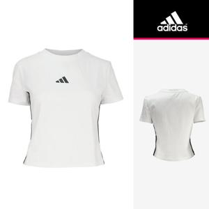 아디다스 우먼스 에센셜 3S 슬림 크롭 티(JE1239)반팔