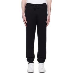 25 FW Hugo 남성 블랙 스택 로고 코튼 트랙수트 스웨트팬츠 252084M190004