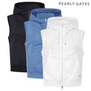 파리게이츠  여성 백 메쉬 셔링 절개선 후드 베스트 521E3JV101 BJ