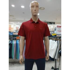크로커다일 세이브존05 피케 조직 솔리드 요꼬에리 반팔 레드 티셔츠 AATS2404 75