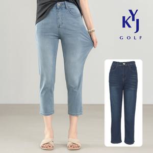 여름 썸머 쿨 신축성 스판 슬림핏 여성 8부 데님팬츠 KPMLJN23