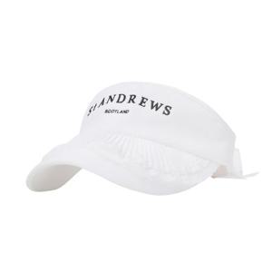 [세인트앤드류스]여성 백 리본 플리츠 레이스 썬바이저_821E1CP055_WH