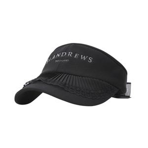 [세인트앤드류스]여성 백 리본 플리츠 레이스 썬바이저_821E1CP055_BK