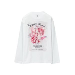 우영미 플라워 백로고 롱슬리브 티셔츠 화이트 W251TS24712W
