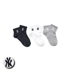 MLB 공용 스몰 로고 발목 양말 3족세트 (3ASOLS15N)