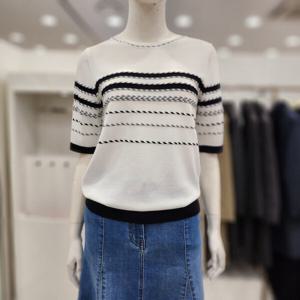 [조이너스]여성 브랜드 24신상  라운드 니트 레이온  티셔츠JEU5