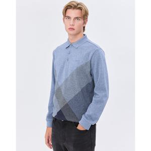 닥스 골프 남성 24FW 스테디셀러멜란지 체크 긴팔 폴로티셔츠 (NAVY) WGTS4D002N3