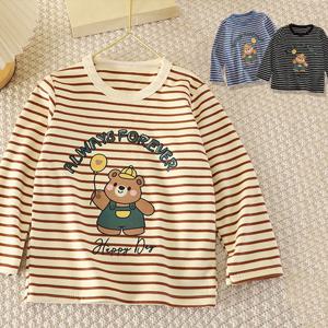 [엠케이] 풍선곰돌이 아동 스트라이프 긴팔티셔츠 205902