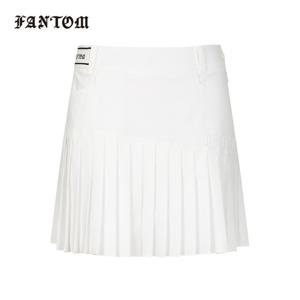 [팬텀] 여성 로고 시보리 잔플리츠 큐롯 스커트 221E3PC267_WH