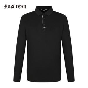 [팬텀] 남성 테잎 포인트 베이직 기모 긴팔티셔츠 211E3TO802_BK