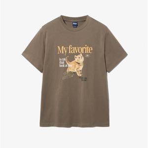 휠라 오버핏 고양이 티셔츠 FS252RS01F003 217