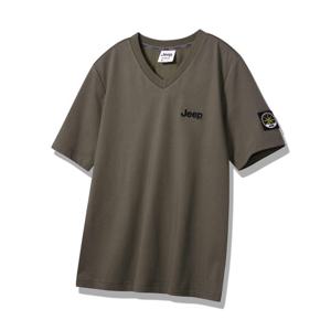 [지프]JP2TSU401 선기획 브이넥 반팔 2024년 카키 티셔츠_SC