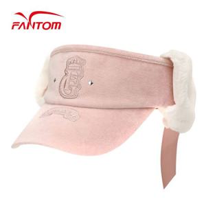 [팬텀] 여성 벨벳 탈부착 귀달이 리본 썬바이저