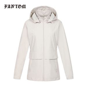 [팬텀] 여성 핀턱 포인트 생활방수 후드 점퍼 221E3JP103_BG