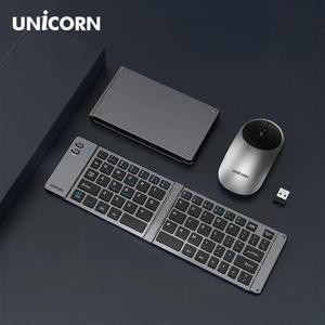 유니콘2.4G+블루투스 접이식 휴대용 키보드 마우스세트 C타입충전 BK-950SB