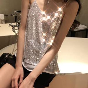 G124460_쉬폰레이어드 스팽글 끈나시 끈나시