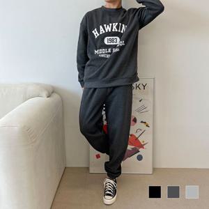 기모트레이닝복 호킨스 남자 기모 맨투맨 조거 세트 USD-221162