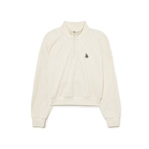 MLB 애슬레저 클래식 모노그램 자카드 크롭 맨투맨 A5 3FMTM2134 07CRD