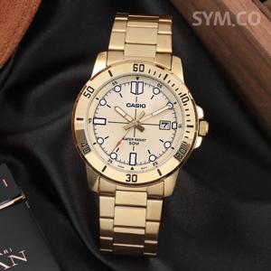 카시오 MTP-VD01G-9E 다이버룩 빈티지 골드 스포츠 남자 메탈 시계 c