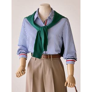 [커스텀에이블]스트라이프 테잎배색 긴팔셔츠_T2509BL097C