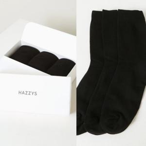 [헤지스] 블랙 단색 면혼방 중목양말3종세트 HJSS5F110BK