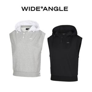 [와이드앵글]CO 우븐 믹스 후드 슬리브리스 L WWU24252