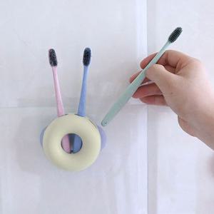 도넛 모양 흡착식 칫솔꽂이 4구 4인 칫솔홀더