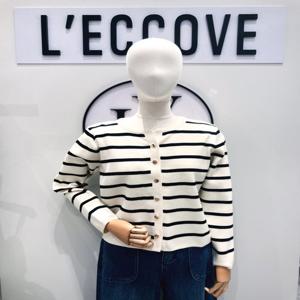 [레코브]스트라이프 배색 가디건 LC31E9KC526X
