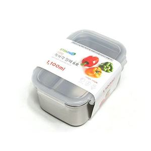 스텐맘 직사각밀폐용기6호1.1L찬통스텐레스 스텐용기 주방용품