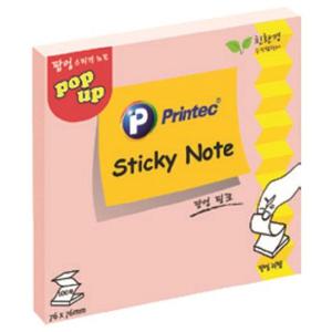 스티키노트 메모지 팝업리필 핑크 76X76 P7676P 3개