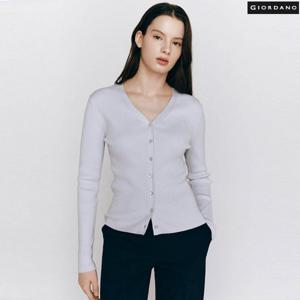 [지오다노]여성 골지 패턴 브이넥 가디건 355516/05355516