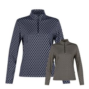 아날도바시니 여성 반집업 패턴 긴팔 골프셔츠 ABWTS44305