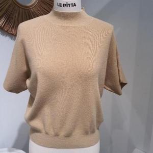 르피타 HC06 반목 반팔 스웨터(다크 베이지) L253BSW952