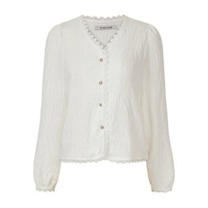 [포커스]내츄럴 링클 레이스 배색 블라우스 PBVFF5F1BL5131